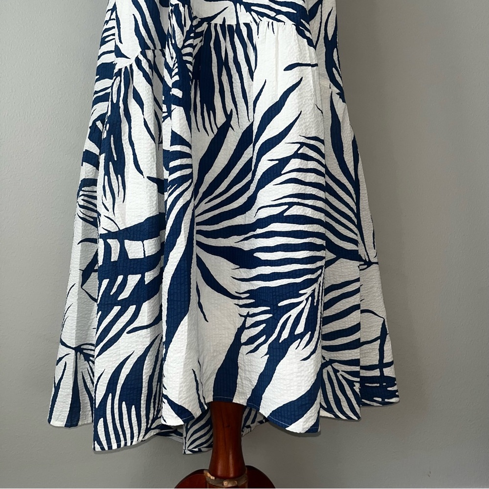 AYR Navy and White Palm-Print Maxi Dress - Picture 3 of 12